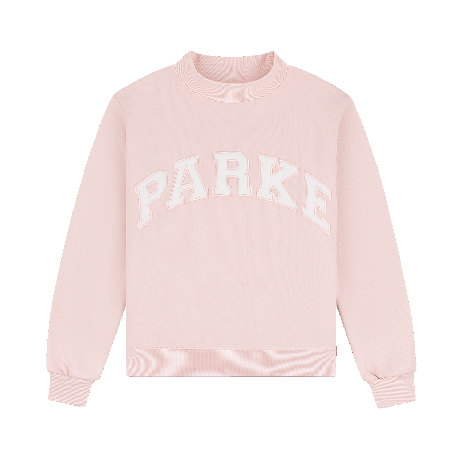 Parke | Varsity Mockneck Rose with Mocha Letters