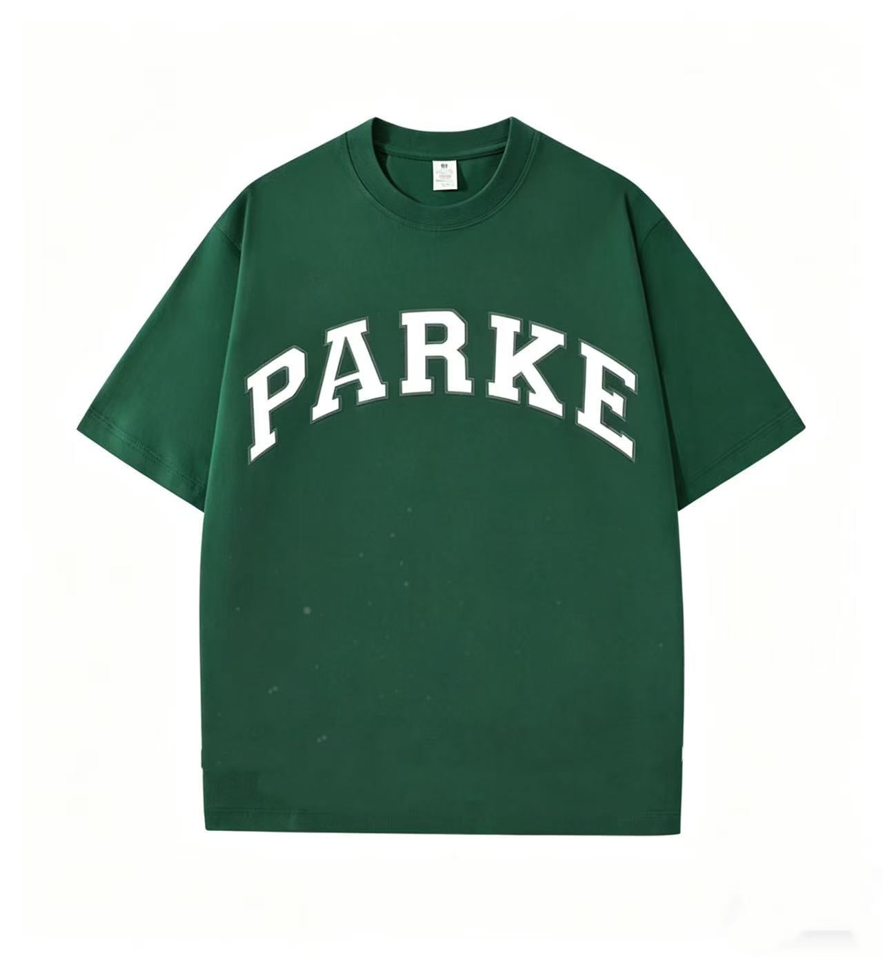 Parke | Varsity Tee Dark Green with White Letters