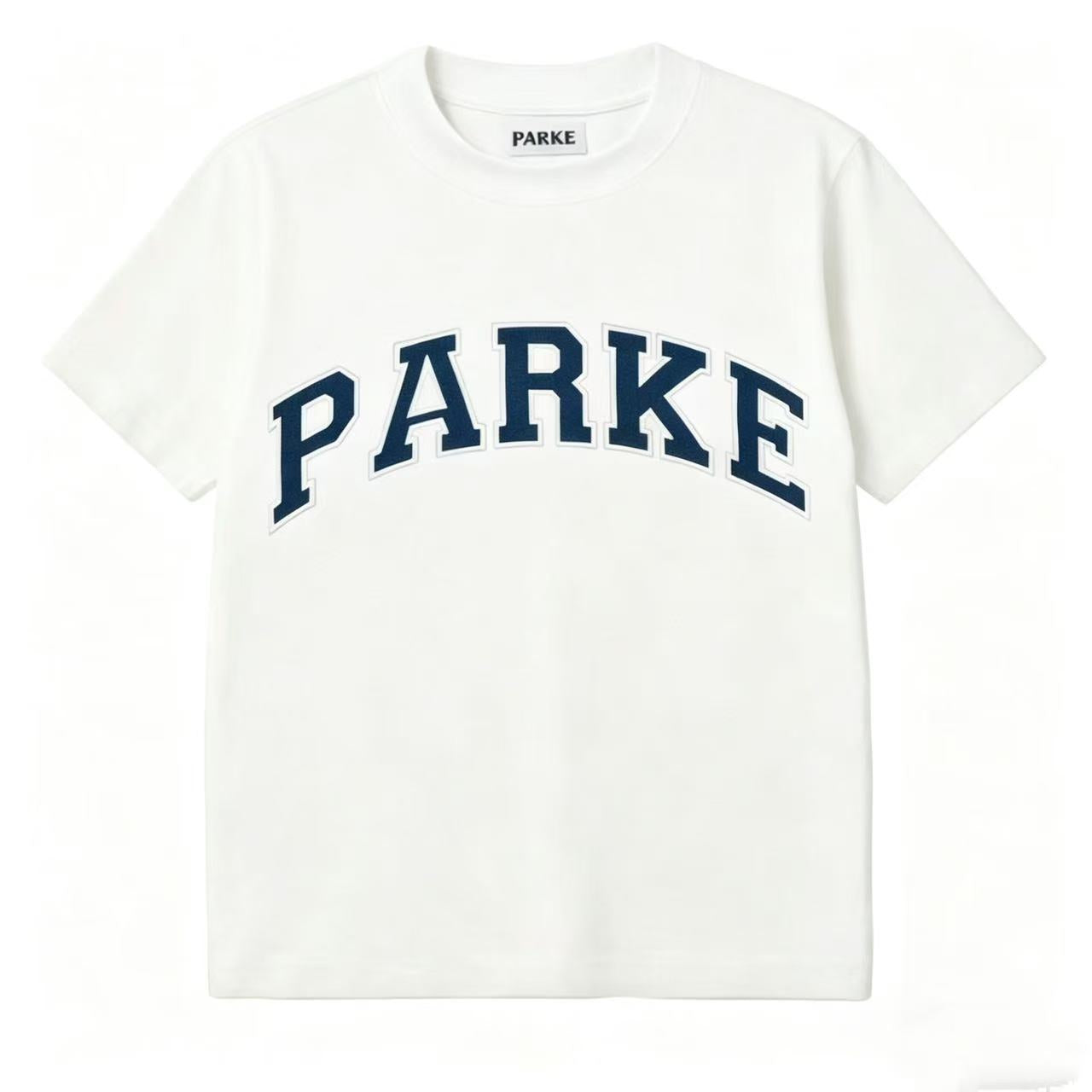 Parke | Varsity Tee White with Blue Letters