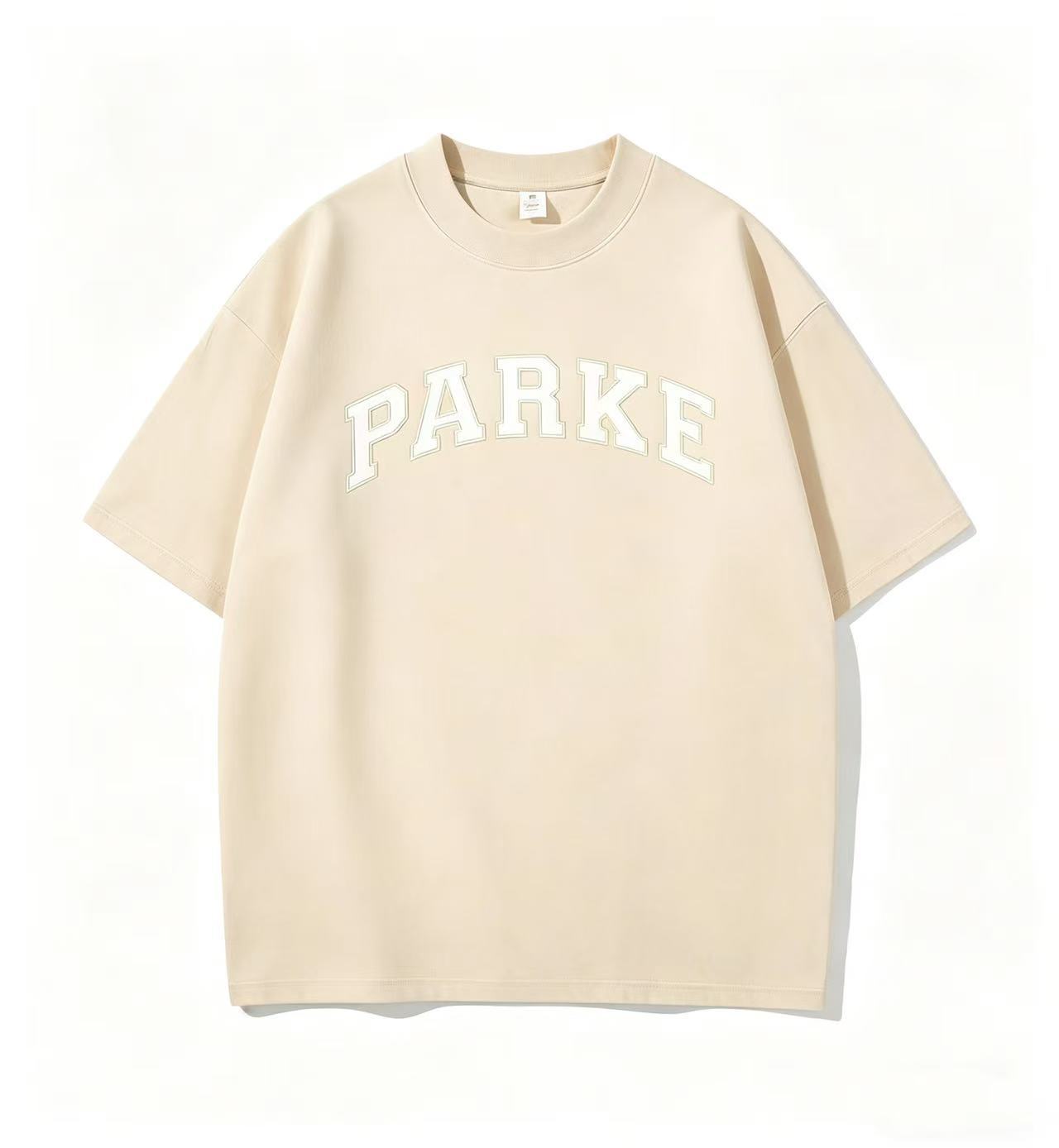 Parke | Varsity Tee Apricot with White Letters