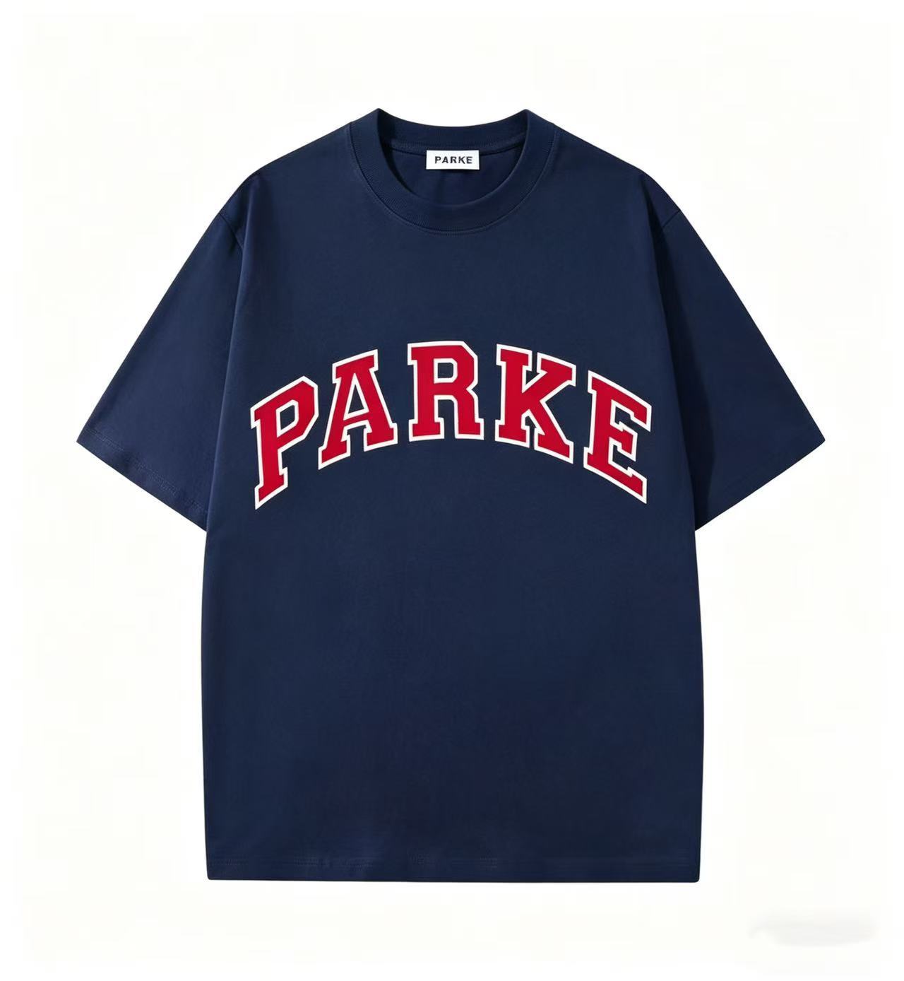 Parke | Varsity Tee Navy with Red Letters