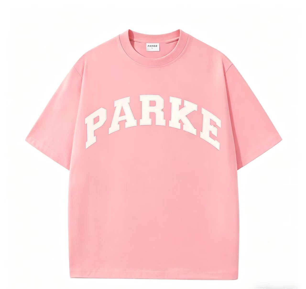 Parke | Varsity Tee Pink with White Letters