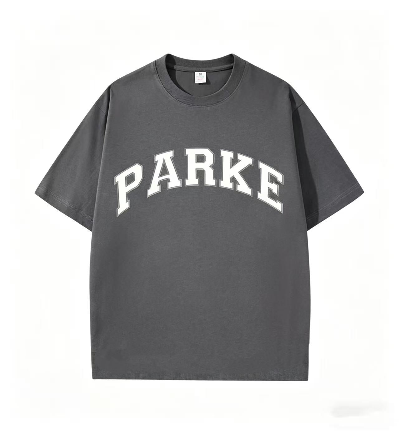 Parke | Varsity Tee Dark Grey with White Letters