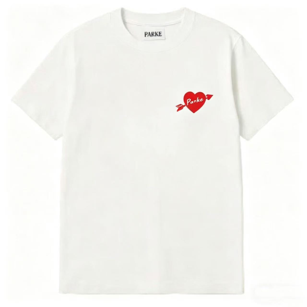 Parke | Varsity Tee White with Red Heart