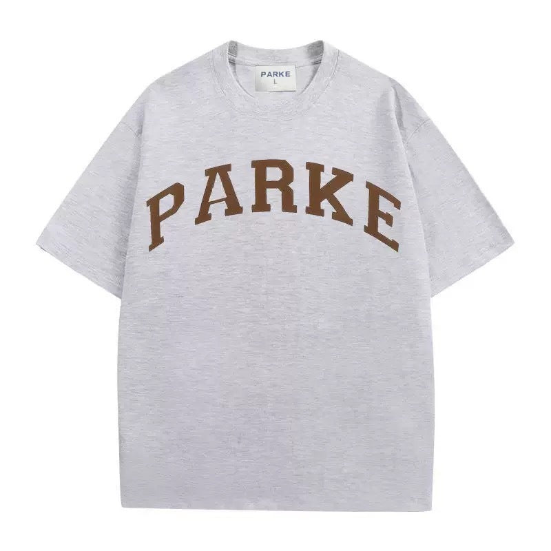 Parke Varsity Tee Grey with Brown Letters