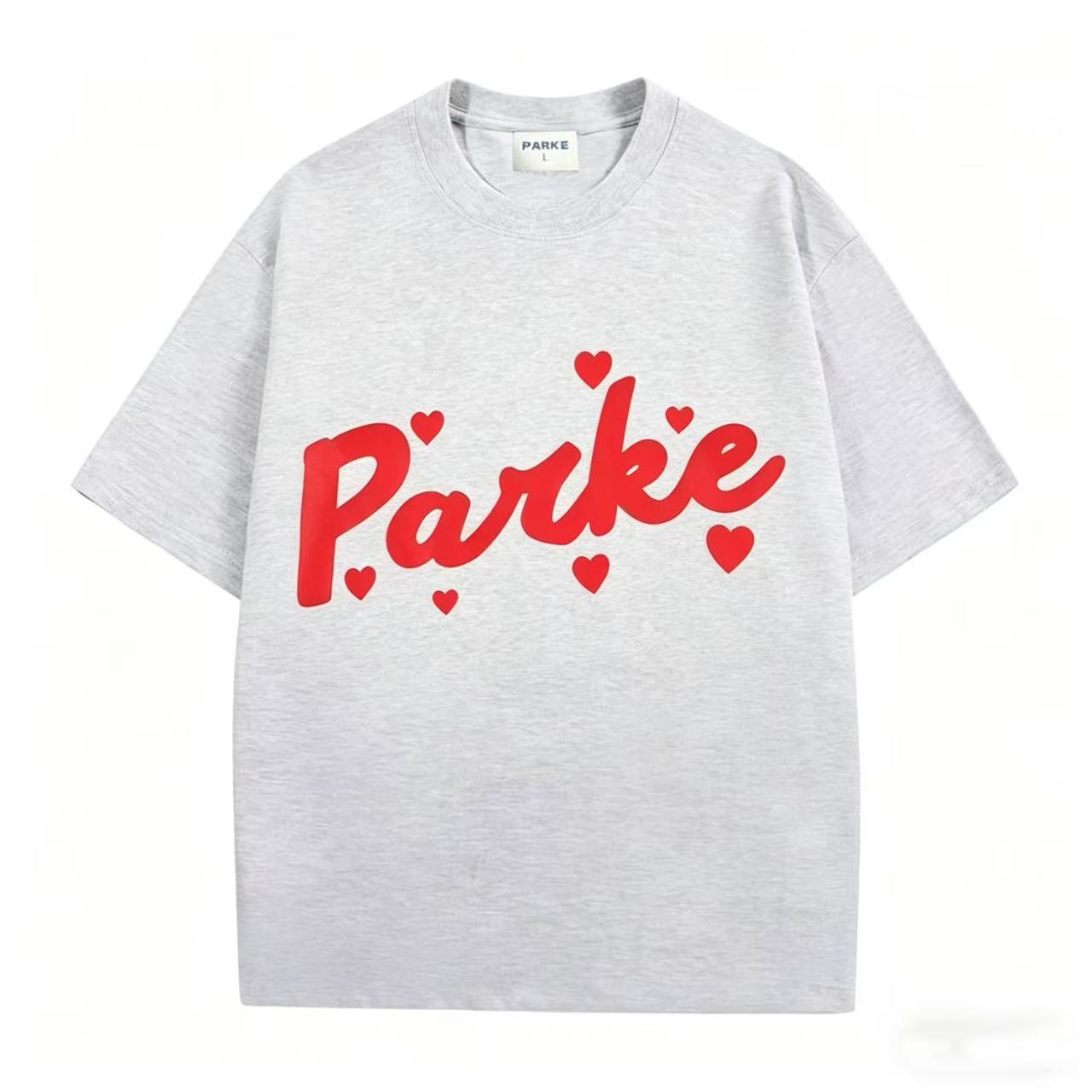 Parke | Varsity Tee Grey with Red Heart