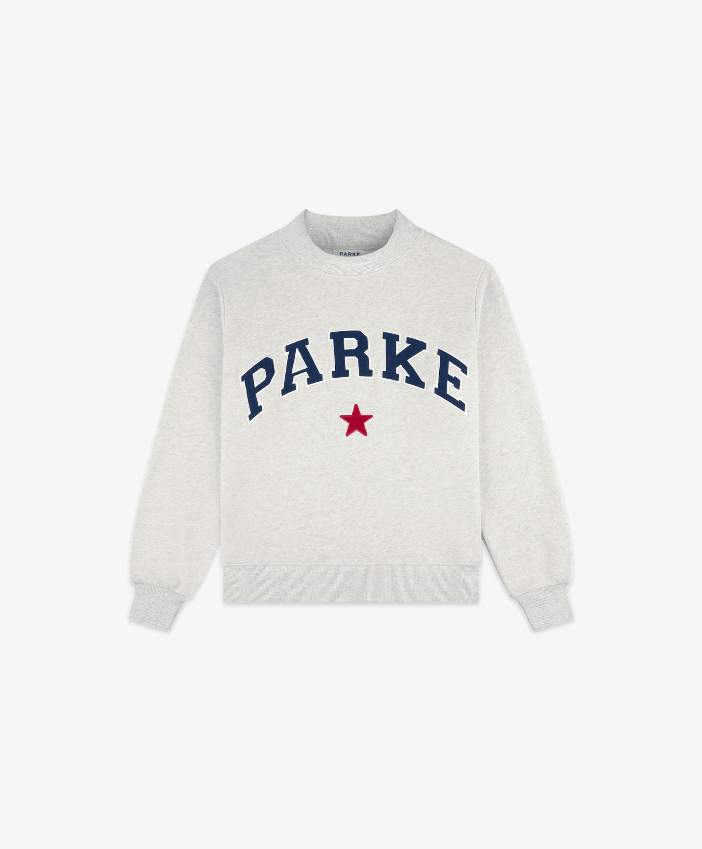 Parke | Coastal Star Varsity Mockneck Gray with Navy Letters
