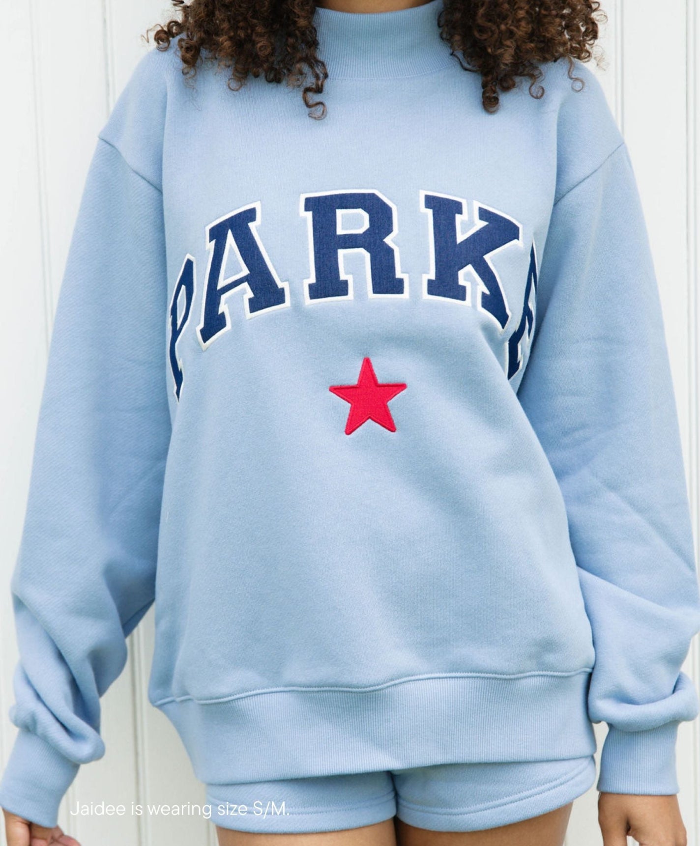 Parke | Coastal Star Varsity Mockneck Sky with Navy Letters