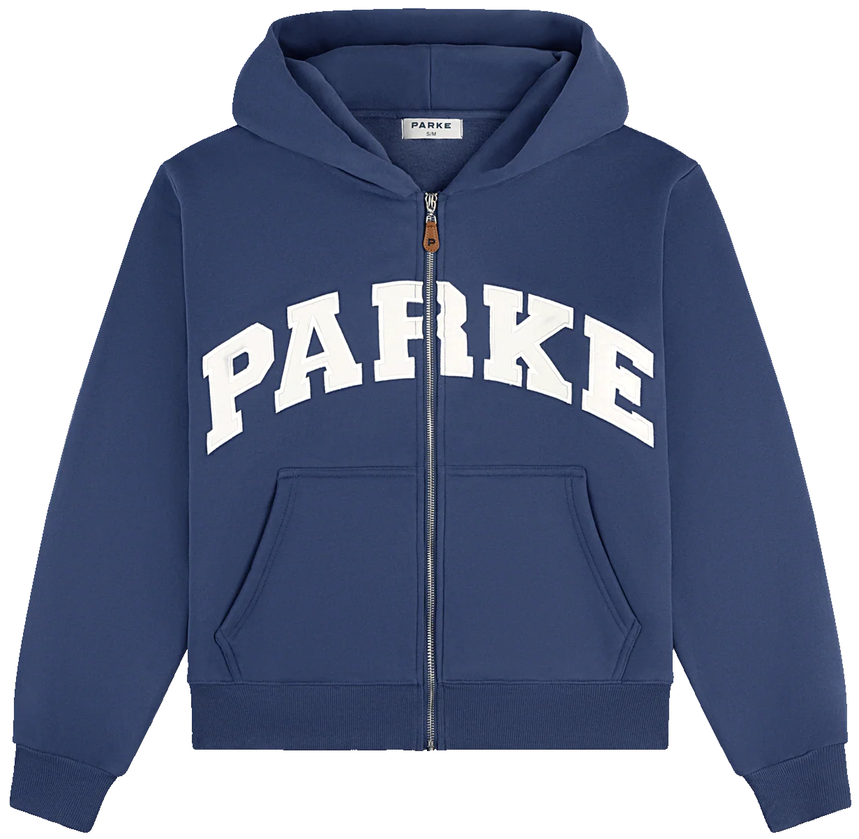 Parke | Varsity Zip Hoodie Navy with White Letters